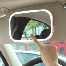 Rose)Miroir De Courtoisie Pour Voiture,Car Cosmetic Mirror Rechargeable Car Visor Mirror Avec 3 Modes De LumièRe 7,8 Pouces éCran Tactile Universel