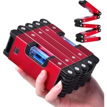 Rouge Niveau a Bulle Aimanté Pliable 60 cm, Mini Niveau à Bulle Magnetique Electricien, Niveau Bulle à Magnétique Avec 4 Bulles 45°, 90°, 180°pour