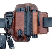 Ccykxa - Sac à outils de ceinture, sac de ceinture multifonction, pochette de ceinture, pochette utilitaire edc avec porte-clé – Marron
