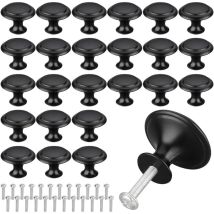 Ccykxa Schwarzer Schubladen-türgriff, Runde Türknöpfe, Knöpfe, Mattschwarzer Schubladen-türgriff, 30 Mm Möbelknopf, Zum Anbringen An Möbelgriffen Für 