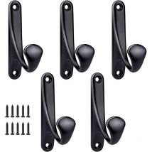 Ccykxa Screw-in Wall Mounted Coat Hook, 5 Pcs Minimalist Heavy Duty Zinc Alloy Wall Mounted Coat Hook for Door Entryway Bedroom Bathroom