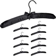 Set de 10, Cintre rembourré Doux pour Vestes, Crochet Rotatif 360°, 38 cm, Noeud, Noir, Bois, métal - Ccykxa