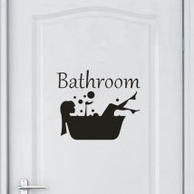 Sticker mural amovible en vinyle pour salle de bain 20 x 14.3 cm - Ccykxa
