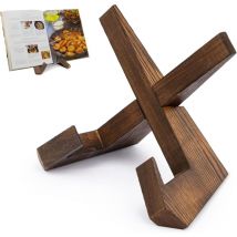 Support de Livre de Cuisine, Porte-Livre de Cuisine en Bois Artisanal Porte-Livre de Recette pour Présentoir, Support de Livre de Recette pour
