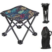 Tabouret de camping pliable portable - Mini chaise pliante - Petit tabouret de camping pliable - Tabouret de pêche pour adultes - Pêche - Randonnée