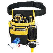 Ccykxa - Tool Belt, 13 Pockets Tool Belt, Removable and Adjustable Magnetic Tool Bag, Heavy Duty Padded Tool Belt for Men, for Electricians,