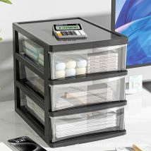 Ccykxa - Tour de Rangement Plastique 3 Petits Tiroirs, Noir, Ouverture Facile, Meuble, Organisateur, Fournitures, pour Bureau, Fourniture Scolaire,