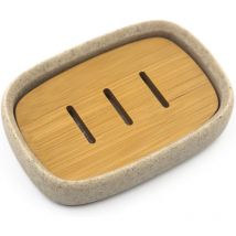 Ccykxa - Ulable Porte-Savon en résine, Porte-Savon Auto-drainant, boîte à Savon pour Salle de Bain, Cuisine, Aspect grès