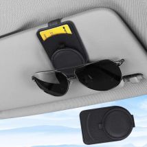 Upbeat Porte Lunettes pour Voiture, Magnétique Support Lunettes Voiture, Leather Multifunctional Organisateur Voiture, Clip de Support de Lunettes de