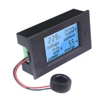 Ccykxa Voltmeter Amperemeter Wattmeter Digital ac 100A 80-260V, Strom Spannungsprüfer Leistung Elektrischer Energiezähler LCD-Display, Volt Ampere
