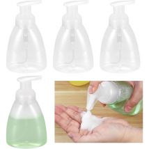 Ccykxa - 300ML Distributeur de Savon Moussant, 4 Pcs Distributeur de Savon Liquide avec Pompe, Distributeur de Liquide Vaisselle, Flacons à Pompe