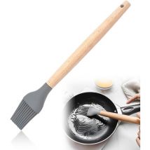 A 1 pcs Pinceau à pâtisserie en silicone – Pinceau en silicone avec bois – Pour la cuisson et le barbecue – Pinceau de cuisine de qualité alimentaire