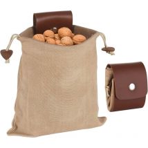 Ccykxa - a 1 Pcs Sac de Survie Pliable, étanche, Portable, Sac de Ceinture à Outils de Jardinage, Sac à Cordon de Serrage, Sac de Ceinture en Cuir