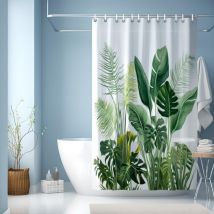 A 150x180cm Rideau de Douche,Rideau de Salle de Bain, Abstrait Plante Rideau de Douche Aquarelle,Rideau de Douche Imperméable,Rideau de Douche de