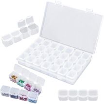 Ccykxa - a 17.5×10.5×2.6cm Lot de Boîte de 28 Compartiments Rangement,avec Séparateurs Réglables Transparente,pour Petites pièces en Plastique,