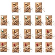 A 18 Pièces Rétro Kraft Enveloppes Vierges, Carte Postale Décorée de Fleurs Séchées, pour Le Mariage d'Anniversaire Merci Cartes de Voeux Saint