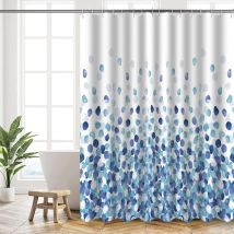 A 180x180 cm Rideau de Douche Polyester Lavable en Machine avec Ourlet Inférieur Lesté et 12 Crochets, Rideau Baignoire pour Salle de Bains, Motif