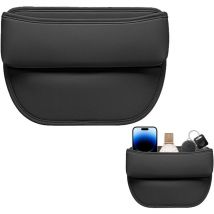 A 1pcs Sac Organisateur De Voiture Noir, Poche Latérale De Rangement De Siège Cousu, Organisateur De Siège D'écart De Voiture, Poche De Console De