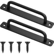 Ccykxa - a 2 Pieces Sliding Barn Door Handle, Kitchen Cabinet Handle, Sliding Door Handle with Screws for Barn Doors Cabinet Cupboard Gate, Black