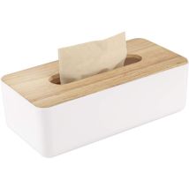 A 22×13×10cm Boîte rectangulaire à mouchoirs Standard en Bois/ en Tissu Pratique, Distributeur de mouchoirs - Ccykxa