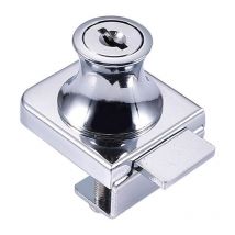 Ccykxa - 3,2 × 3,4 × 2 cm) Glastürschloss, Chromstahlschloss, Glasgitterschloss, Schloss für Glastüren, Vitrinenschloss mit, für 5–8 mm Glastürbohrer