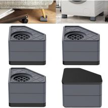 A 4 pcs Rehausseurs de meubles,Pieds anti-vibreur Machine à laver universels,Pieds Machine à laver Sèche-linge,Empilables 8 cm,PP&Caoutchouc - Ccykxa