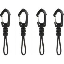 A 4 Pièces Porte-clés Paracorde, Porte-clés Mousqueton Paracorde Tressé à la Main , Mousqueton Noir, adapté aux Voyages d'alpinisme et de Camping en