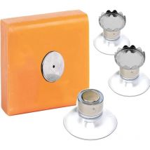 Ccykxa - a (4×4×2 cm)Lot de 3 Porte Savon Magique Aimanté avec Ventouse - Porte Savon Magnétique Ventouse Puissante - sans Perçage, se Fixent
