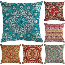 A 6 pièces taies d'oreiller Mandala Modernes, Couvre-oreillers bohème taies d'oreiller Hippie pour canapé-lit Chaise, 18 x 18 Pouces, étui Seulement