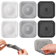 CCYKXAA 6 Stück Silikon Haarfänger, Silikon-Haarfilter, universeller Abflussschutz, Dusche Haarfänger mit Saugnäpfen Abflusssieb Badewanne Silikon