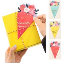 A 9pcs Carte de Voeux de Fleur Bouquet Voeux Cartes de Correspondance en Style de Carte Postale Variété Ensemble de 3 Modèles Différents avec