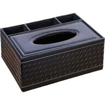 A Boîte à mouchoirs / distributeur de mouchoirs / boîte à mouchoirs / boîte de rangement multifonction en cuir pu, pour télécommande, rangement de