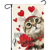 A Drapeau de jardin de la Saint-Valentin, drapeau de cour , drapeaux de jardin saisonniers 12x18 pouces, drapeau double face Happy Valentine's Day,