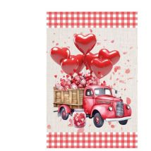 A Drapeau de jardin de la Saint-Valentin – Drapeau de jardin de la Saint-Valentin Drapeaux de maison de Saint-Valentin double face pour la décoration