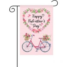 A Drapeau de jardin de la Saint-Valentin,drapeau de jardin pour la Saint-Valentin - Drapeau de jardin en forme de cœur d'amour romantique pour la