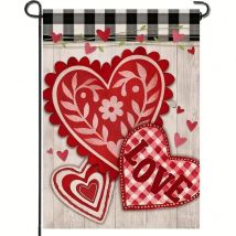 CCYKXAA Drapeau de la Saint-Valentin, 30,5 x 45,7 cm, petits drapeaux de jardin saisonniers double face, drapeau de la Saint-Valentin, drapeaux de