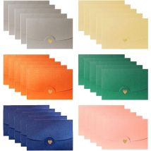 A Enveloppe Carte Cadeau, 30 Pcs Enveloppe Invitation Mariage, Enveloppe Carte Postale Couleur, Mini Enveloppes Coeur, Papier Perlé, Mignon