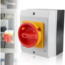 A Interrupteur principal, 20 a, IP66, interrupteur de réparation, avec boîtier de séparation de l'alimentation pour connecter des interrupteurs et