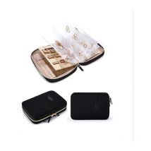 Ccykxa - a Noir Grande Trousse Bijoux Voyage, Pochette à Bijoux, Mallette Classeur Bijoux, Sac de Rangement Bijoux, pour Colliers Boucles d'Oreilles