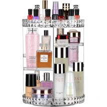 A Organisateur de Maquillage, Rotatifs à 360 Degrés Réglable Organisateur Maquillage Rangement Maquillage, Support pour Brosse et Lèvres, Vanité de