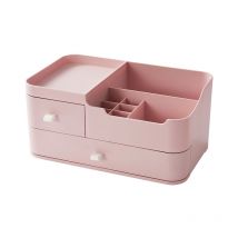 A Pink Makeup Storage Box Organizer Drawer: For Bathroom for Cosmetics Palette - Make Up Organizer Acrylic Lipstick & Skincare Perfume Storage