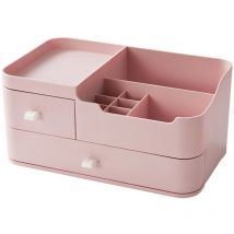 A Pink Makeup Storage Box Organizer Drawer: For Bathroom for Cosmetics Palette - Make Up Organizer Acrylic Lipstick & Skincare Perfume Storage