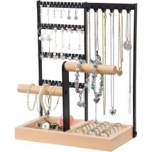 Ccykxa - a Présentoir à bijoux porte-chaîne, arbre à bijoux à 4 niveaux, support pour montre et boucles d'oreilles, rangement pour bagues, bracelets