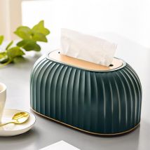Ccykxa - a Vert Boîte à mouchoirs en Plastique avec Couvercle, boîte à mouchoirs rayée, Distributeur de mouchoirs, Porte-mouchoirs décoratifs