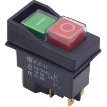A Waterproof Magnetic Switch, Pins Push Button On/Off Start Stop Switch Machine Tool Accessories - Ccykxa