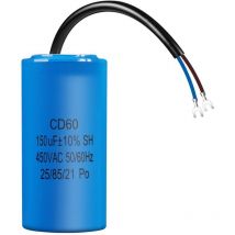 Cd60 150μf 450v Anlaufkondensator, Inklusive Kabel. Für Kühlschränke, Motoren, Pumpen Und Generatoren. Frequenz 50/60hz – 150μf