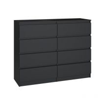 CDF Kommode Malwa M8 120 Farbe: Schwarz Schrank für Dokumente, Kleinigkeiten Ideal für Wohnzimmer, Schlafzimmer, Kinderzimmer, Jugendzimmer und Büro