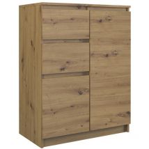 Cdf Moderne Kommode 2D2S (2 Türen, 2 Schubladen) Farbe: Eiche Artisan Aktenschrank, für kleine Gegenstände Ideal für Wohnzimmer, Schlafzimmer,
