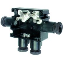 Abzweigdose eAZK 96 1 4xM25 – IP66 – Schwarz – 4 Anschlussklemmen – Max. Leiterquerschnitt 4 mm² – Ex-e Ausführung