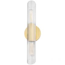 Cecily Aplique de pared pequeño 2 luces Latón, Vidrio